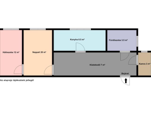 Azonnal költözhető állapotú 2 szobás, 54 m²-es téglalakás