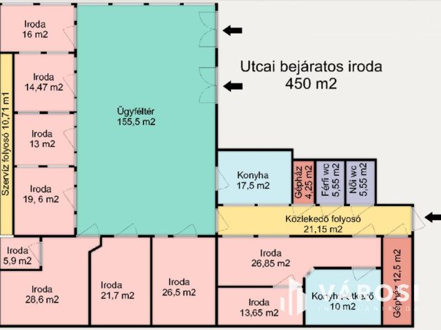 Kiadó utcai bejáratos iroda a Fűvészkertnél
